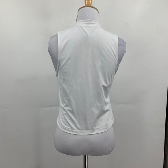 Carbon38 Tank Top Womens XS Extra Small Off White Mock Smooth Sleeveless Cropped - Picture 7 of 13